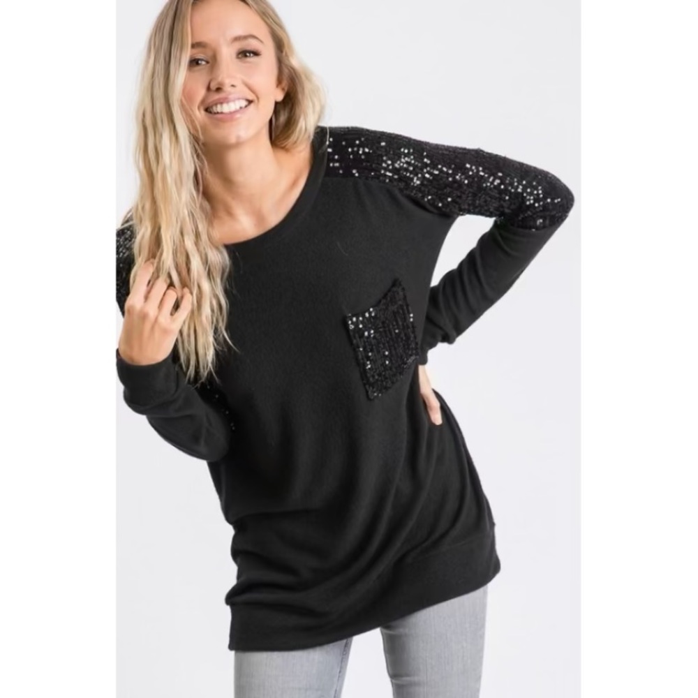 Black Benji bling top - small